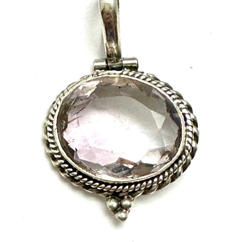 Rose Quartz Pendant Sterling Silver Stamped 926 Comes with 16 or 18 inch Necklac
